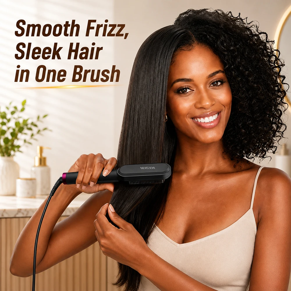 

Electric Hot Comb Multifunctional Straight Comb Negative Ion Anti Scalding Styling Tool Straightening Brush Hair Straightener