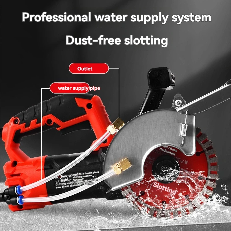 Anti-Dust One-Time Form Wall Chasing Tool Handheld Heavy Duty Cutting Machine For Concrete Wall Hydropower Renovation Slotting