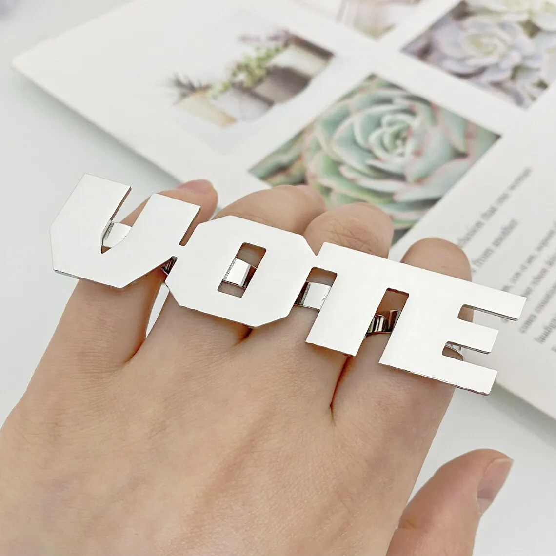 اسم مخصص خاتم المرأة الذهب المفصل الدائري قابل للتعديل كبير 3-4 البنصر مخصص مجوهرات من صلب لا يصدأ حفلة يؤرخ هدية