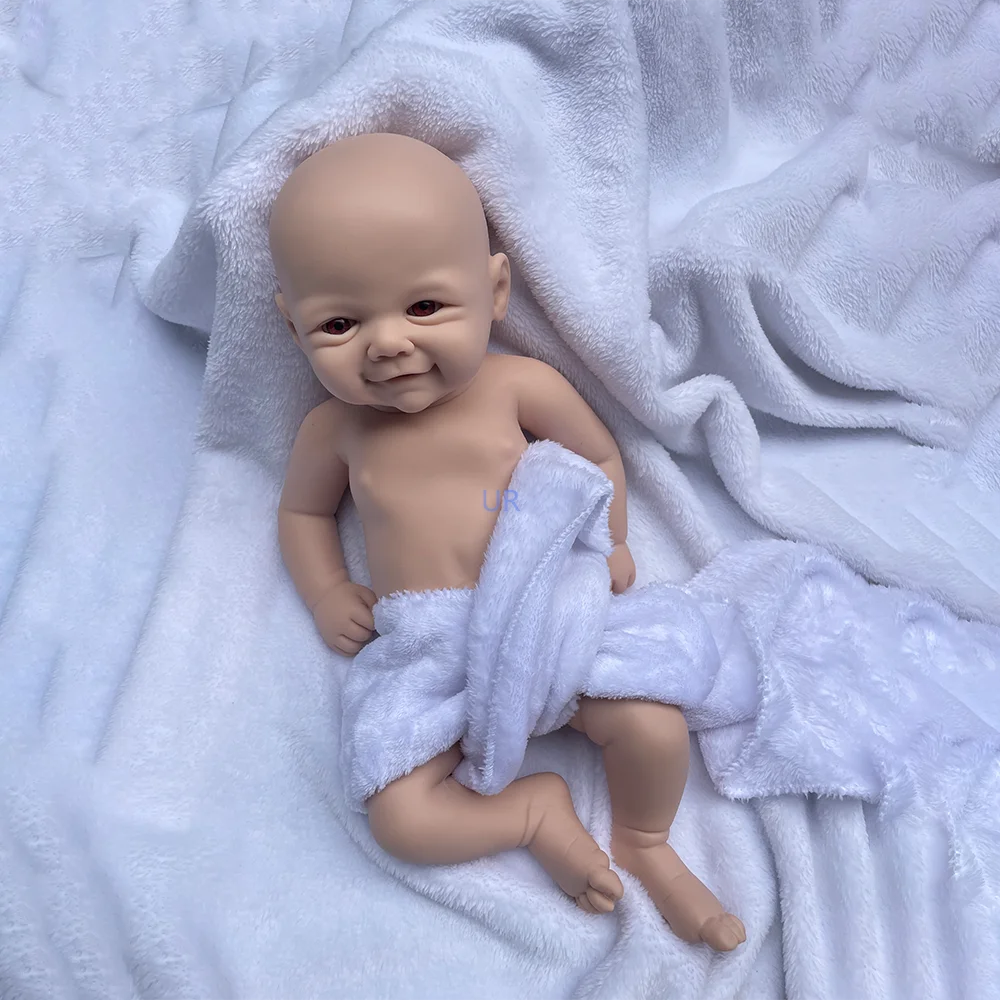 

DIY Unpainted 17Inch Silicone Reborn Baby Girl Full Body Soild Lifelike 1:1 Handmade Newborn Bebe Doll for Toys Gift