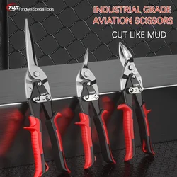 Heavy-Duty Industrial Shears - Cr-V Steel, Red/Black, Ready to Use, Ideal for Metal Cutting & Ceiling Joist Trimming
