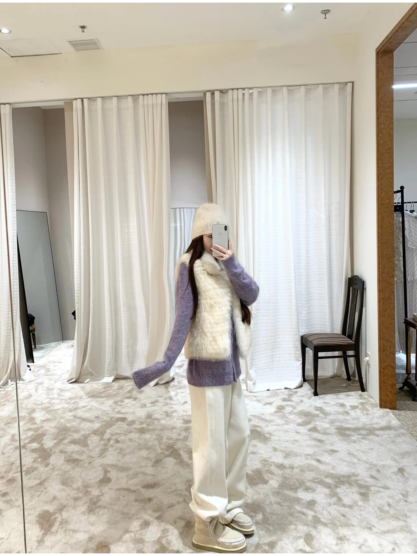 

Ultra-Thi Winter Wool Trousers Milk Skin-Friendly Fce Cosite Inner Ultra-Fine Brued Casual Straight Leg Pants