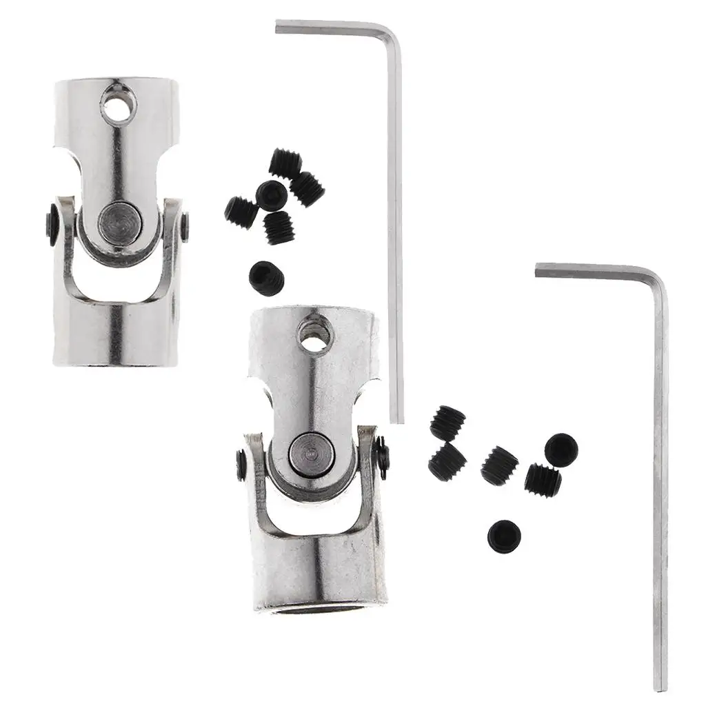 Metal Universal Joint Couplings M4 Screw Hole Motor Shaft Connector for RC Car Boat Helicopter