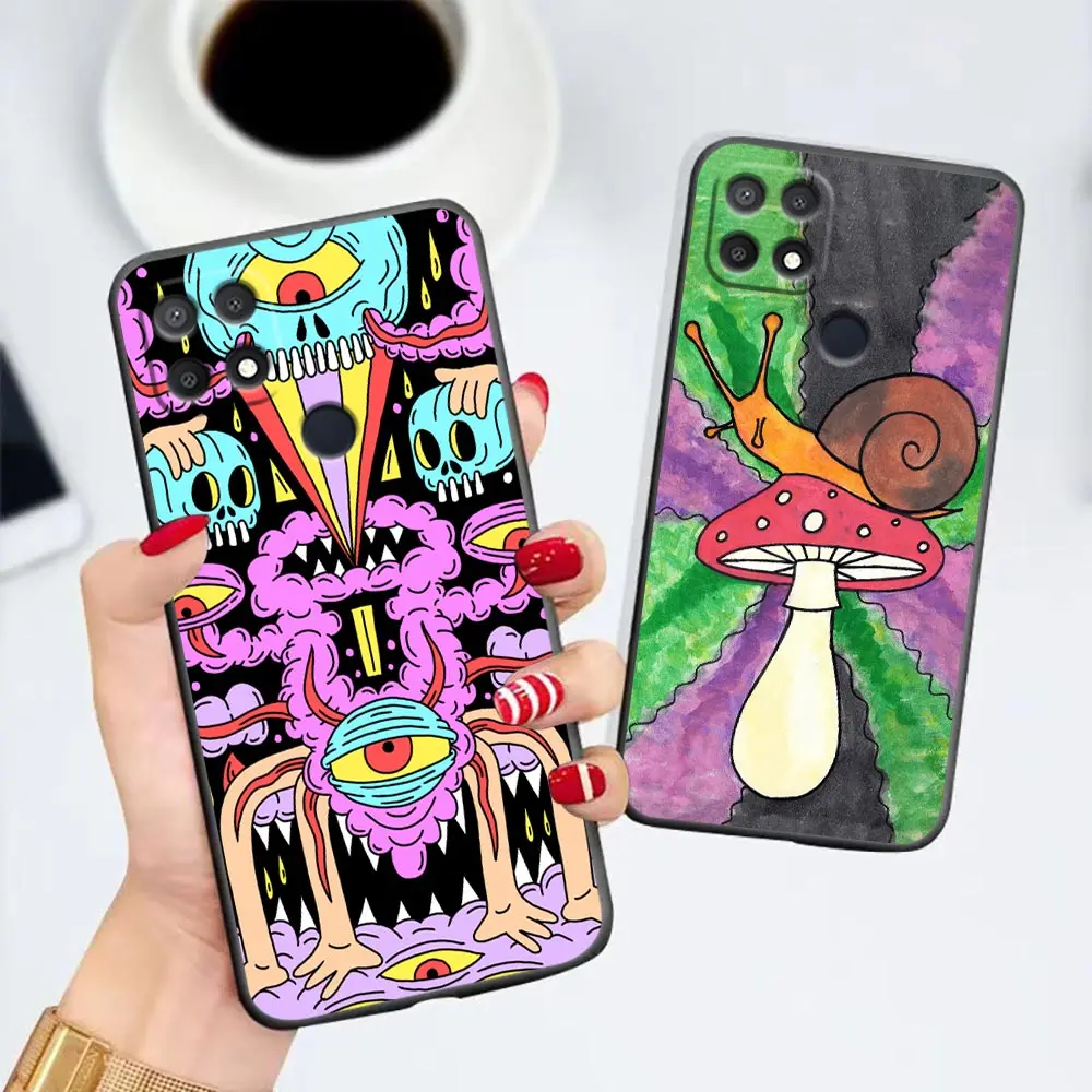 

Colourful Psychedelic Trippy Art Case For OPPO A98 A95 A96 A97 A94 A93 A92S A91 A78 A76 A74 A71 A55 A53 A17 A16 A15 Case Funda