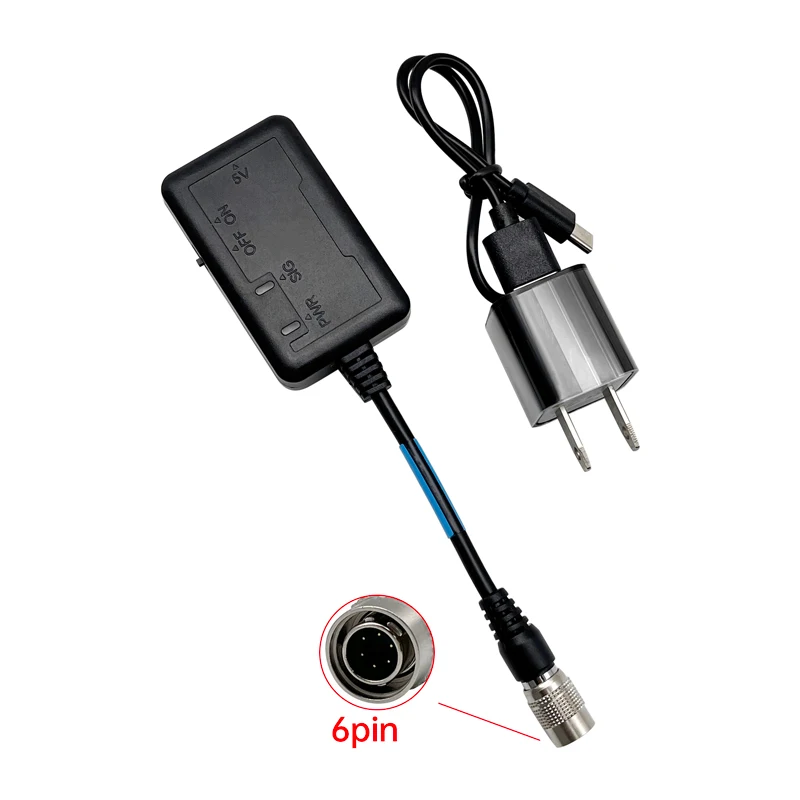 6 Pin Bluetooth Adapter For Top-con Hirose Sok-kia South Total Stations With Charger And Cable To USB Data Cable FC-24L