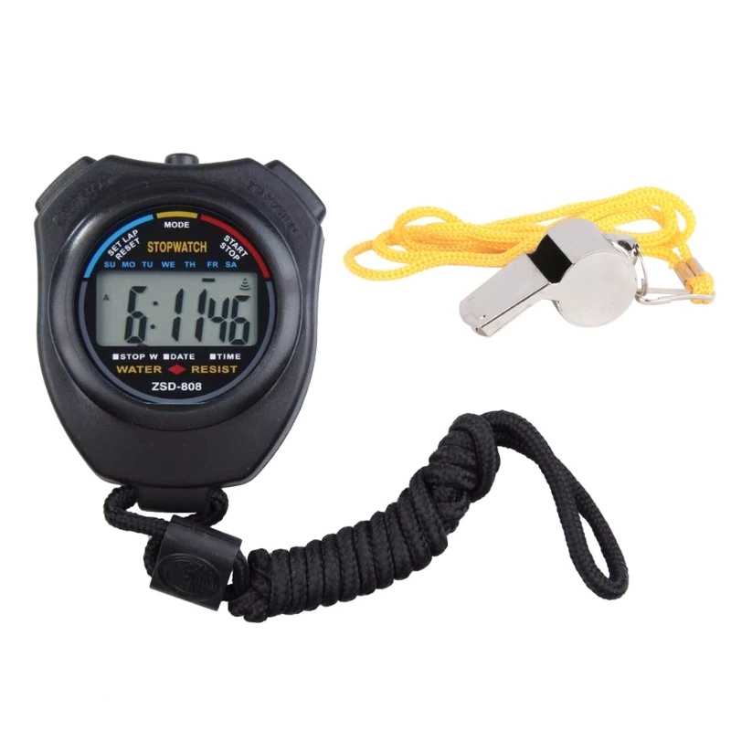 

Stopwatch Sport Timer Lap Split Digital Stopwatch with Clock Calendar Alarm, Shockproof Stopwatch for Sports Training