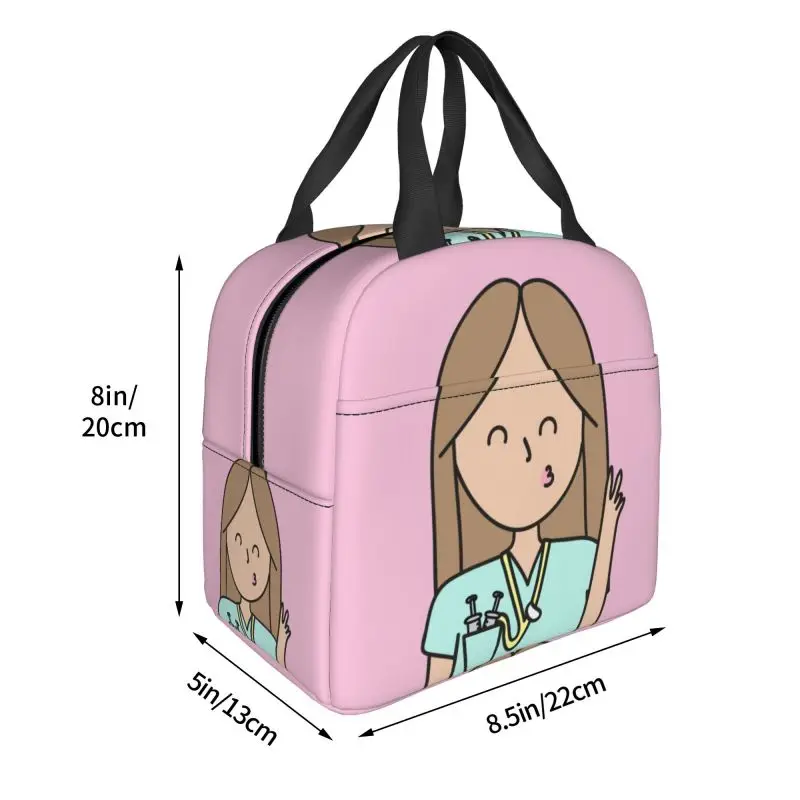 Bolsa de almuerzo médica impermeable con aislamiento térmico para mujeres y niños, bolso de mano para comida, caja Bento, enfriador En Apuros, médico, Enfermera