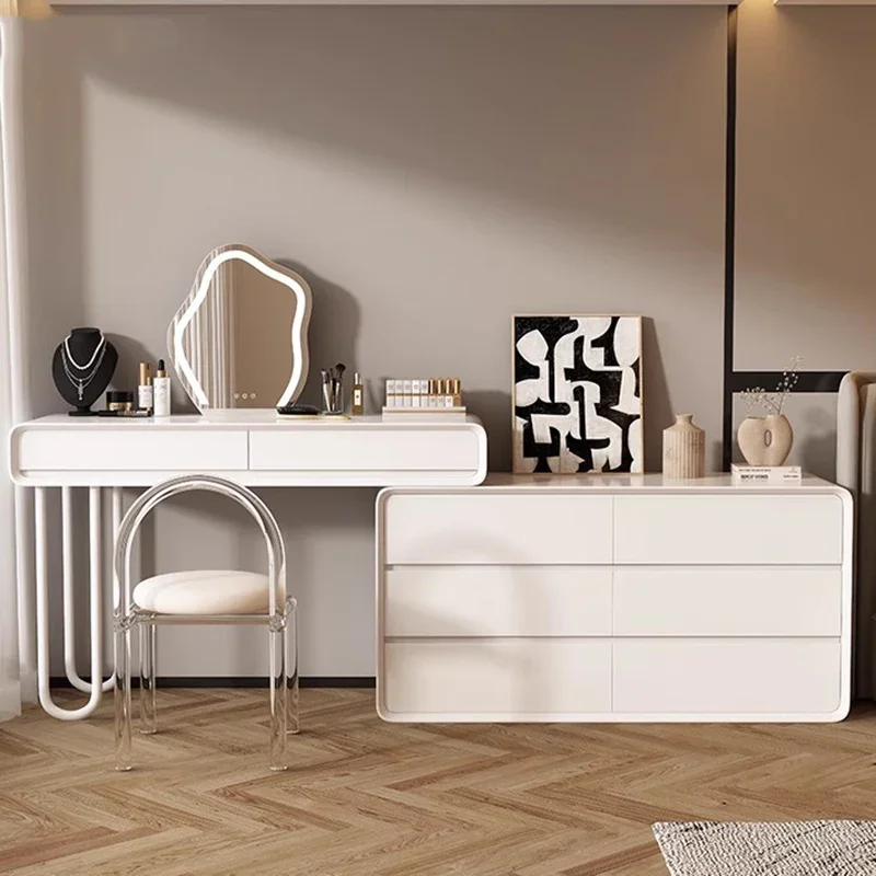 Tocador de madera maciza para dormitorio, mesa de tocador con cajón barata para niñas, muebles europeos de lujo Toaletka Z Lustrem Do Sypialni