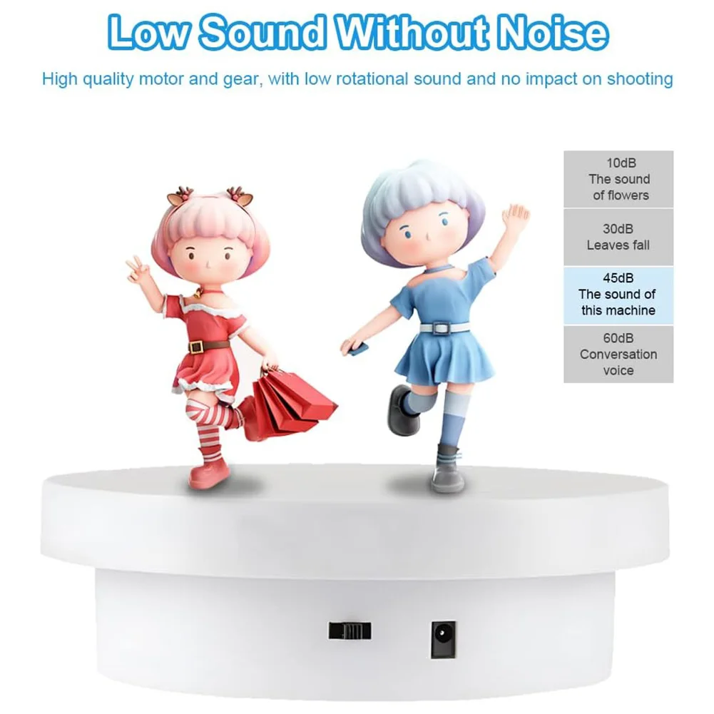 Présentoir Rotatif Électrique Colorable, Chargement USB, Support d'Exposition de Photographie, à Piles, pour Bijoux Modèles 3D