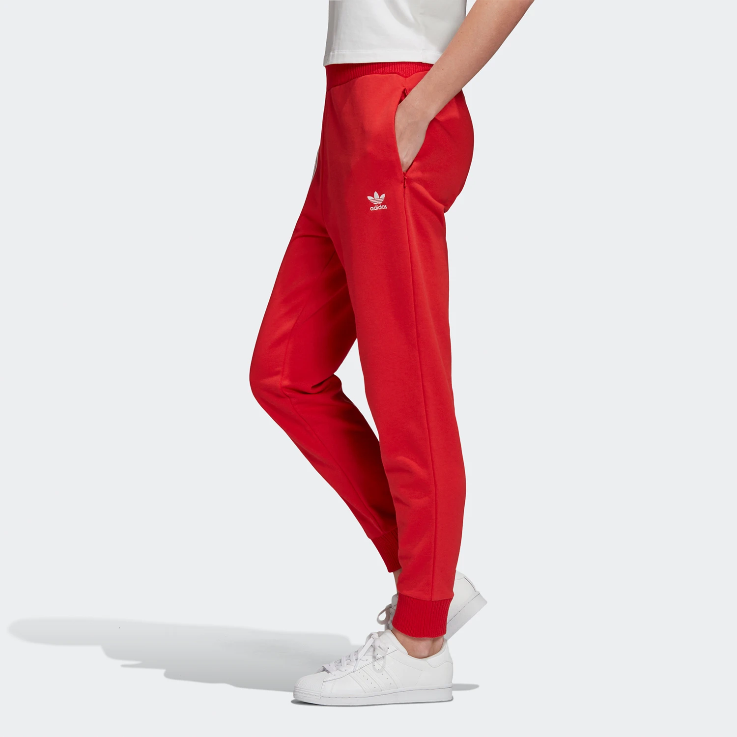 Adidas genuine clover women's ankle binding three stripe sports pants FU1741
