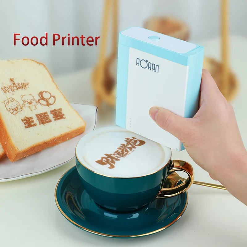 

Yaomatec Portable Colorful Food Printer logo Picture Inkjet Printer DIY Bread Coffee Beer Cake Food Edible Ink Jet Printer