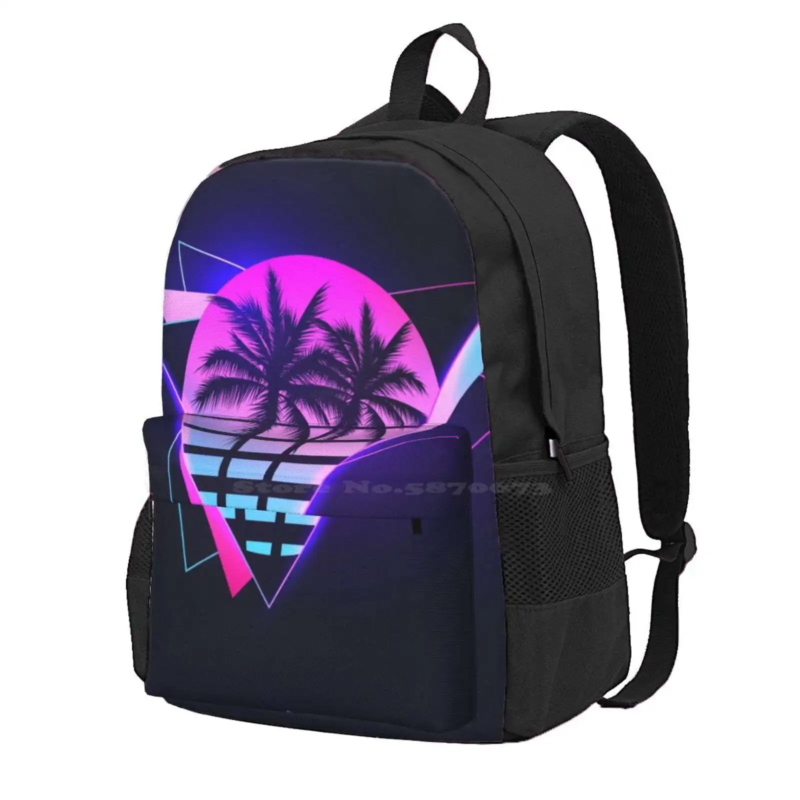 Retrowave 2 Hot Sale Schoolbag Backpack Fashion Bags Retro Synthwave Darksynth Carpenter Brut Perturbator Toxic Avenger Furi