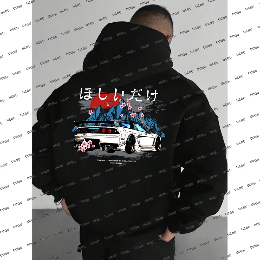 

Initial D Pattern Hoody Autumn Winter New Men's Race Car Hoodie Motorcycle Hoodies Extreme Sports Hoodie Street Loose Hooded