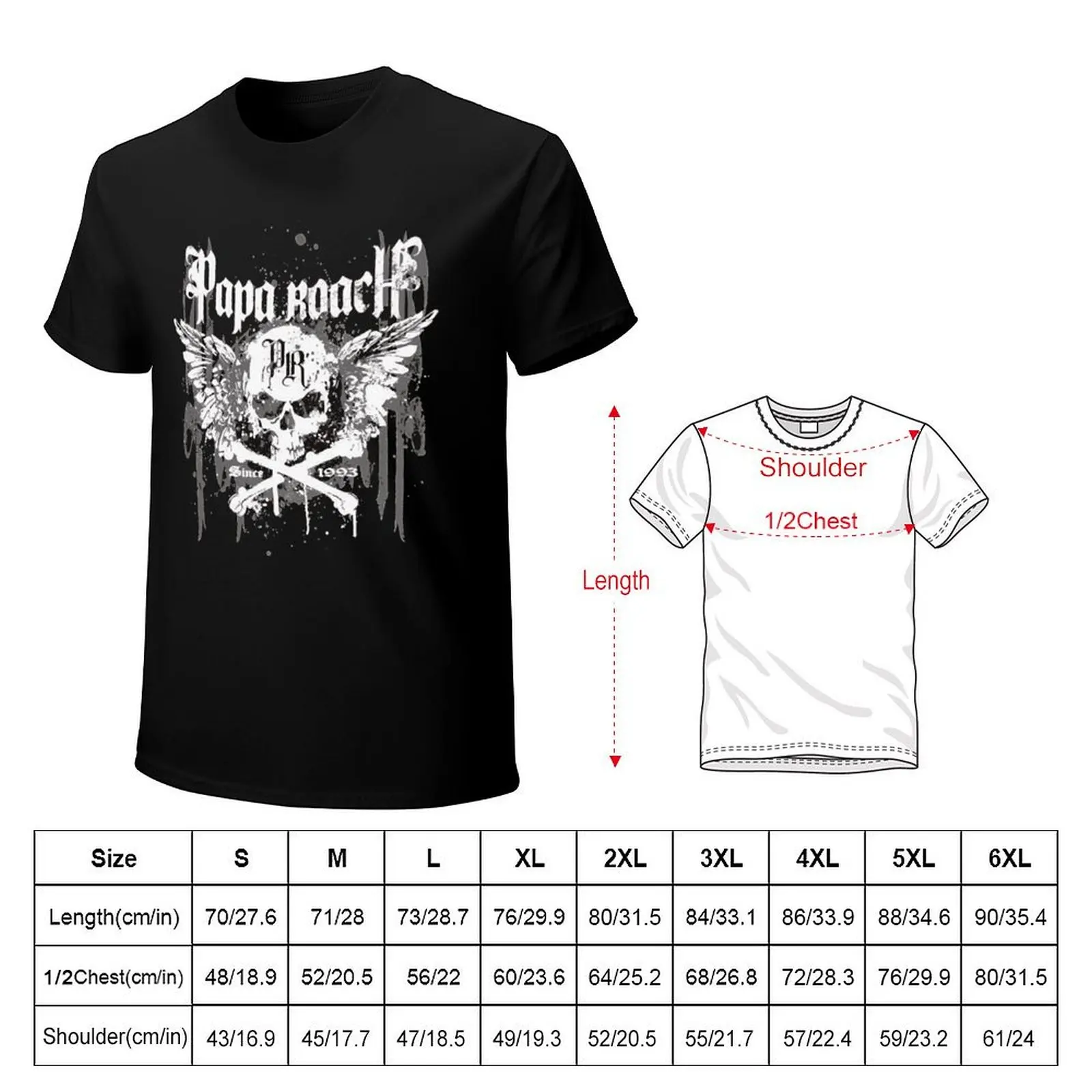 Papa roach band papa T-Shirt Basic Solid Tee for Daily Use