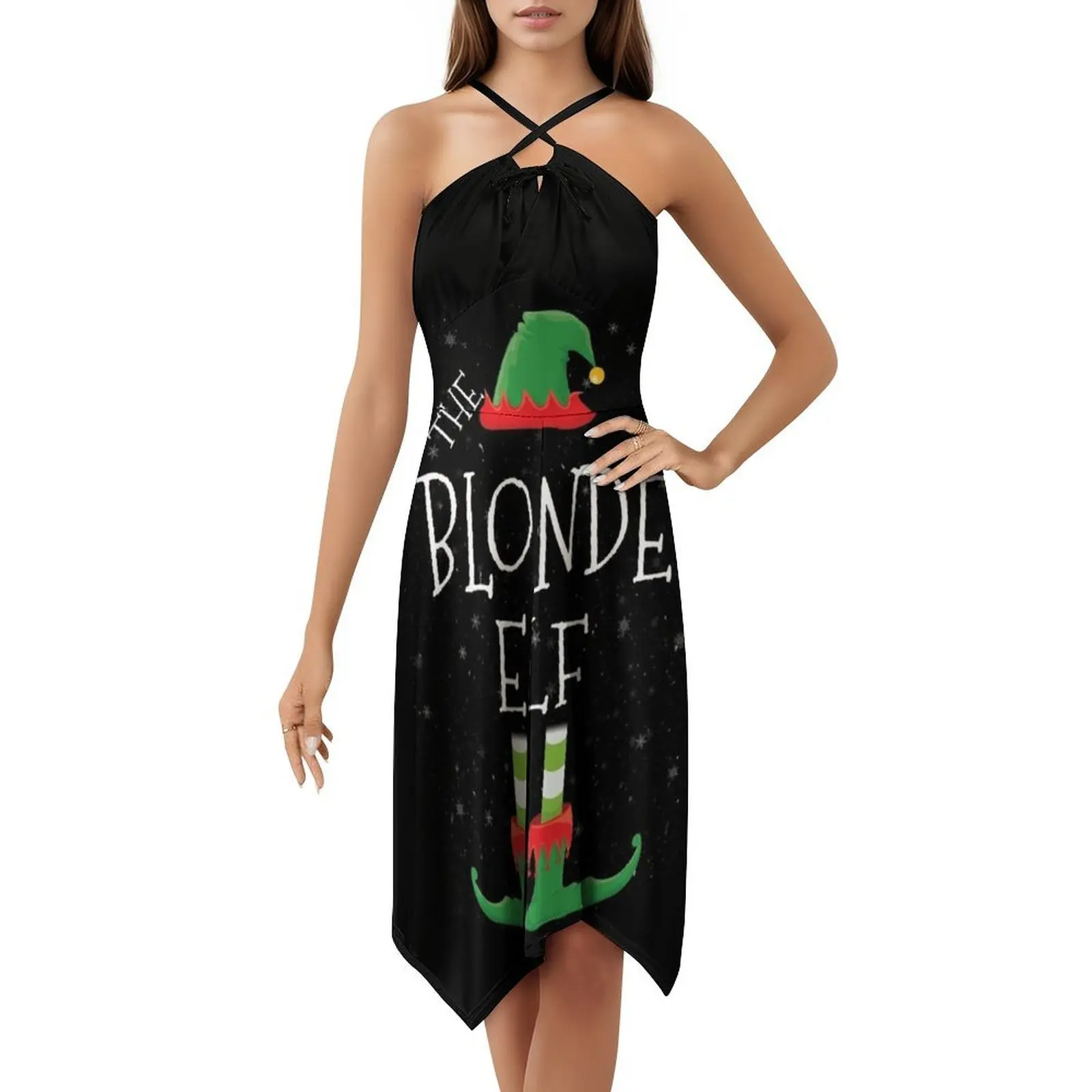 شقراء قزم الأسرة مطابقة عيد الميلاد مجموعة مضحك هدية المرأة الهيب هوب الشارع الشهير اللباس الرسم طباعة حزب نادي ارتداء قزم #5