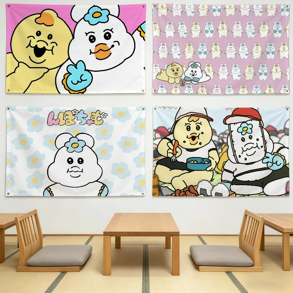 Cartoon N-NpochamuS CUTE Flag Durable Outdoor Indoor Patio Festive Decoration Classic Design Pole Wall Room Banner