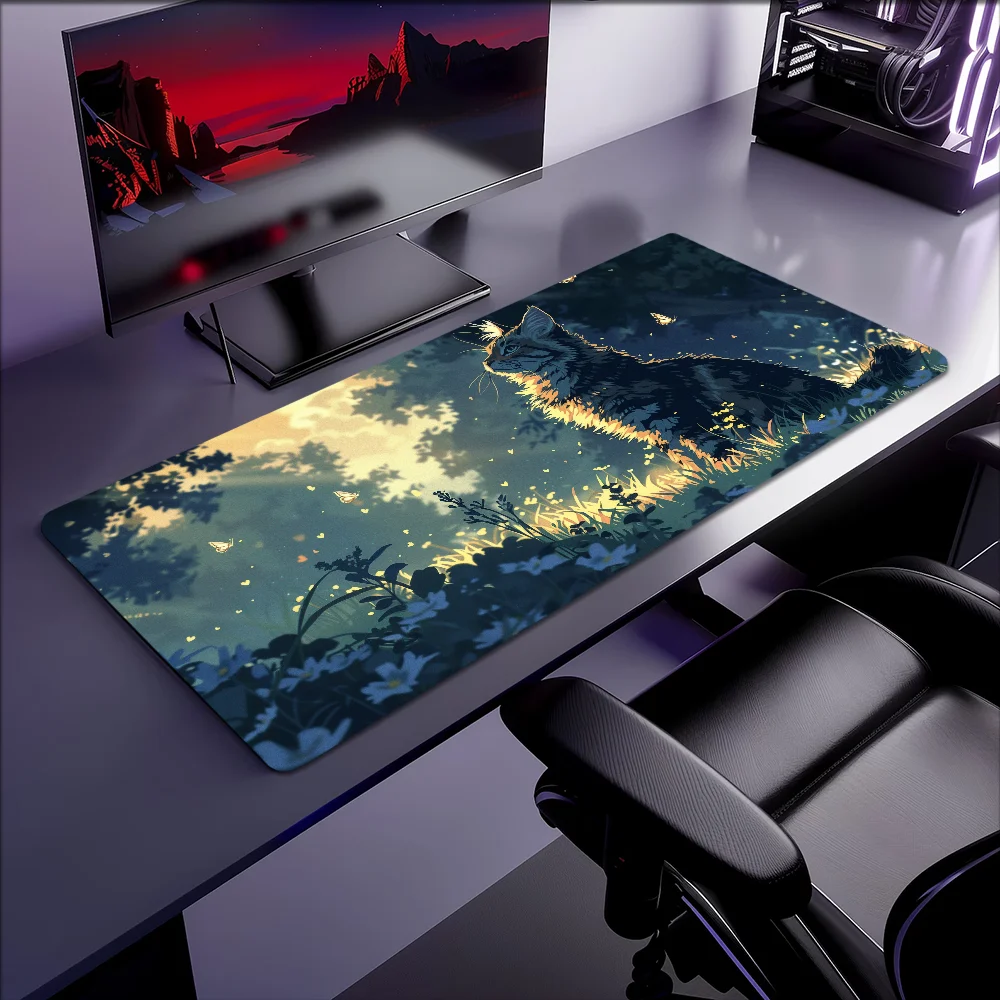 Cute Kawaii Cat Mouse Pad Non-slip Thickened Large Writing Lockedge Office Student Gaming Cushion MousePad