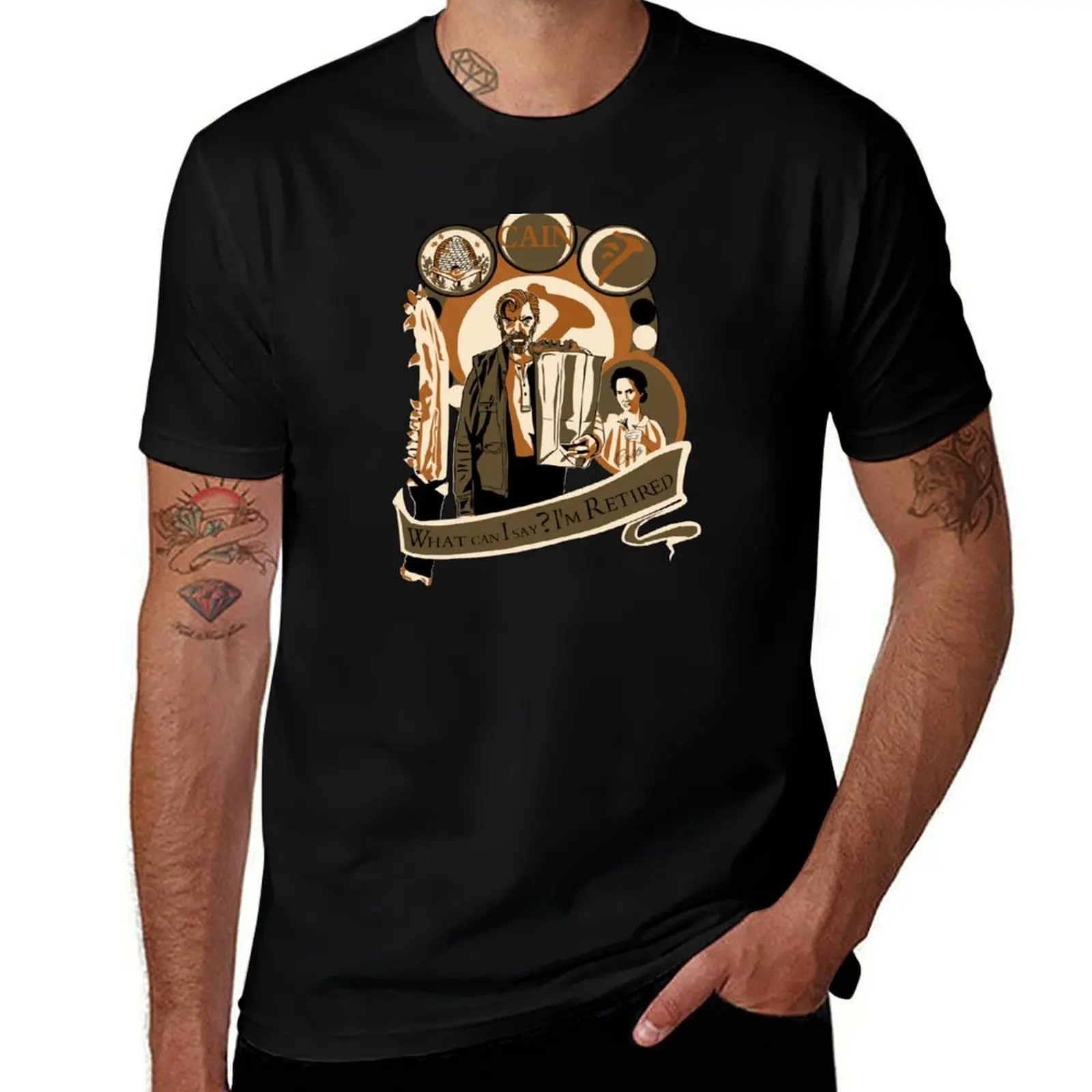 Supernatural - Cain Crest T-Shirt Basic Crew Neck Short Sleeve Top T-Shirt