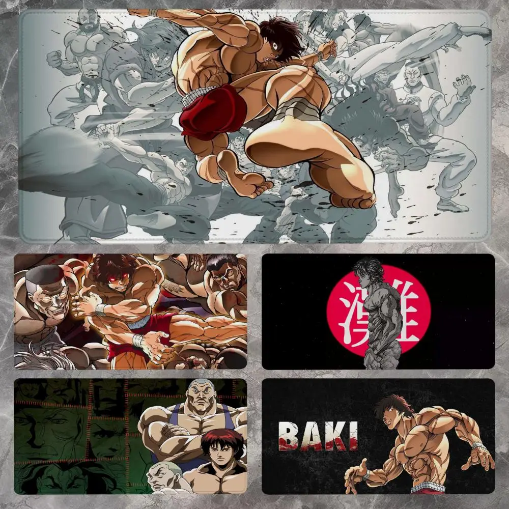 

Hanma Baki Mouse Pad 90x40CM Non-slip Gaming Mousepad Gamer E-Sports Mouse Mat Game Mechanical Keyboard XXL Desk Mat