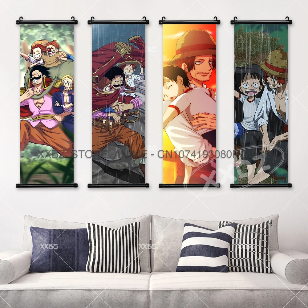 ONE PIECE Scrolls Pictures Roronoa Zoro Wall Art Nami Anime Posters Shanks Hanging Painting Luffy Home Decor Rayleigh Wallpaper