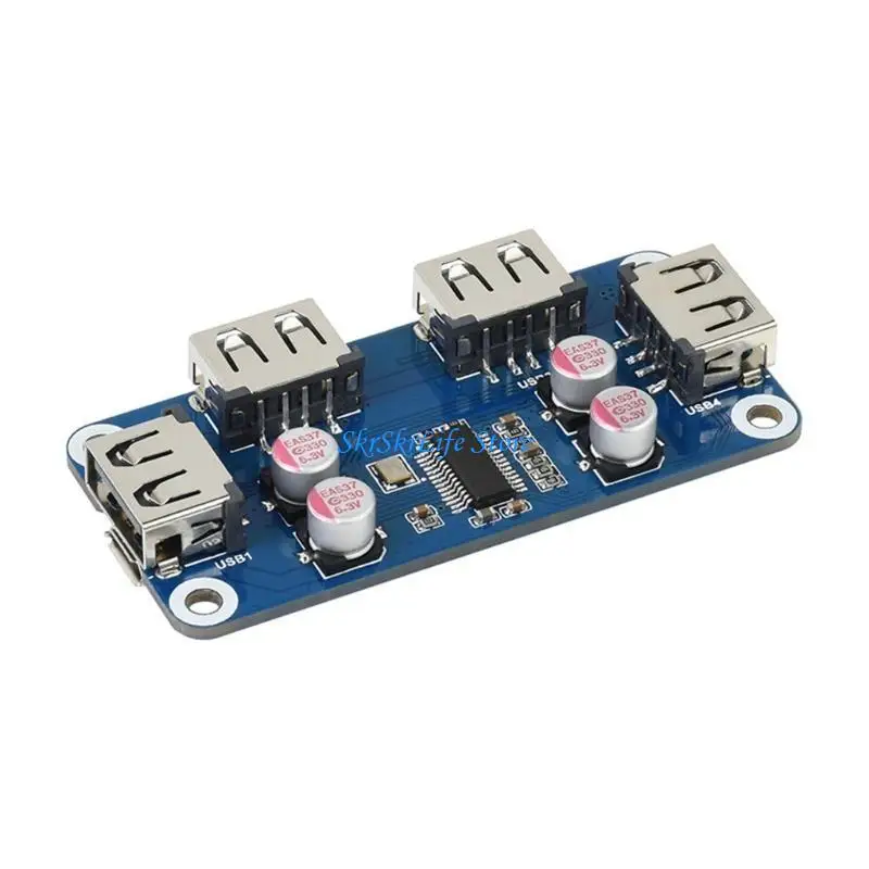 E65E USB Hub Hat Hat Board partida para RPI 0 2 W WH 3A 3B 3 MODELA B 4 4B Caixa Acessórios