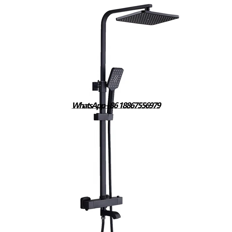 

Modern Bathroom Rain Shower Set Thermostatic Mixing Valve Wall Mounted Thermostatic Shower Mixer