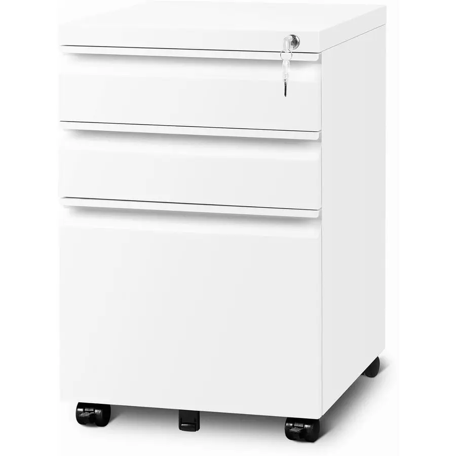Drawer File Cabinet with Lock, File Cabinets for Home Office,Under Desk Cabinet, Locking File Cabinet for A4 Letter Legal, Fully