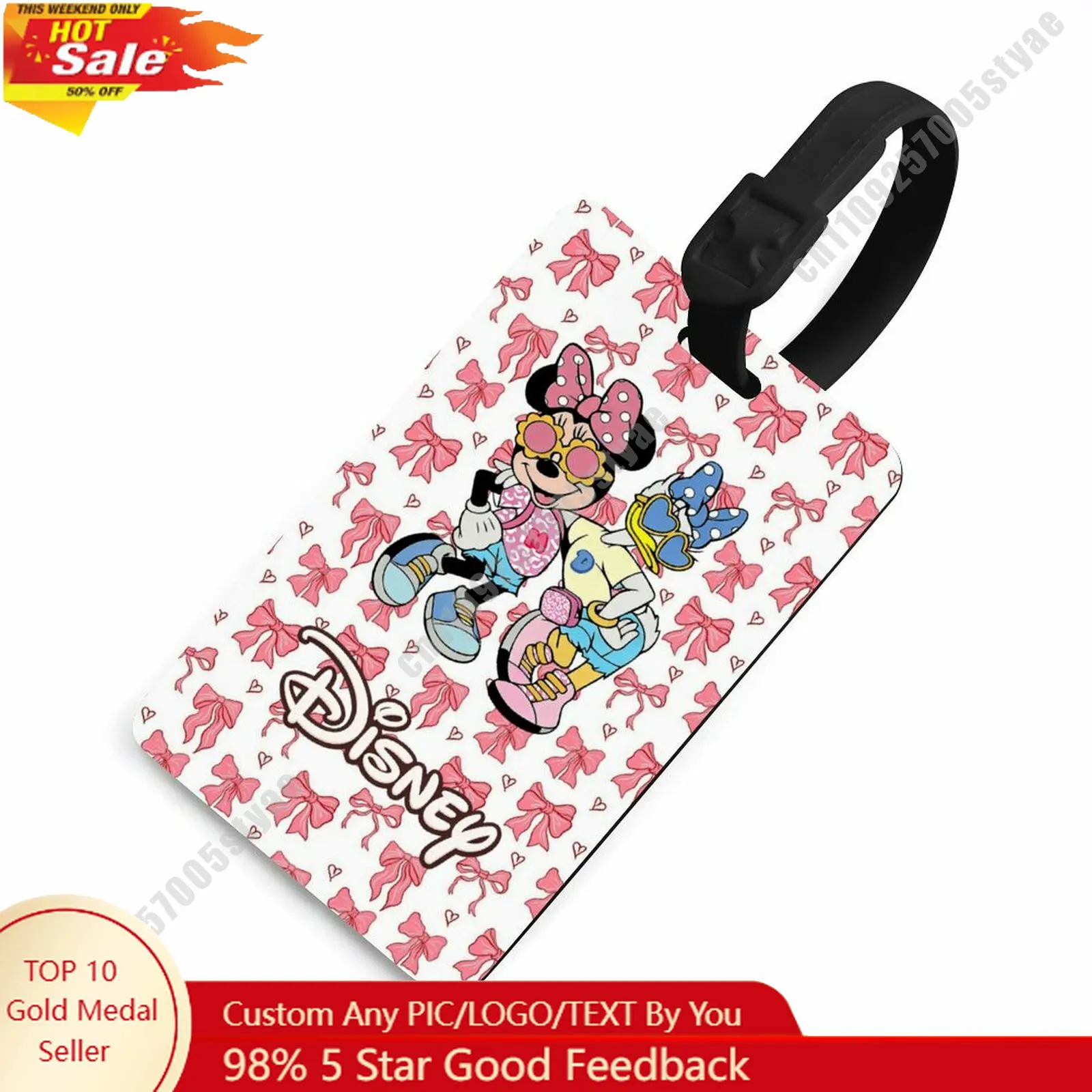 

Minnie Mouse Daisy Duck Luggage Tags Disney Personalized Custom Your Name Phone Number Address Anti Loss Travel Wearable Pendant
