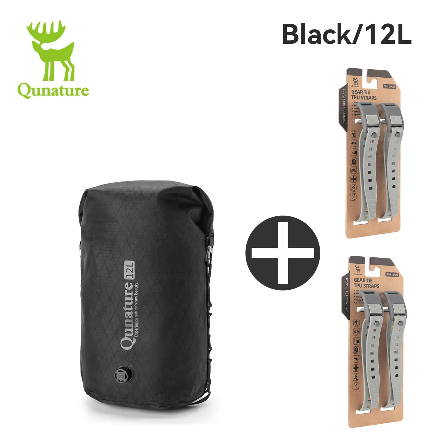 Qunature 3Pcs/set Bikepacking Bag Waterproof Compression Bag Lightweight Air Valve Design for RB MTB Travel Cycling Equipment
