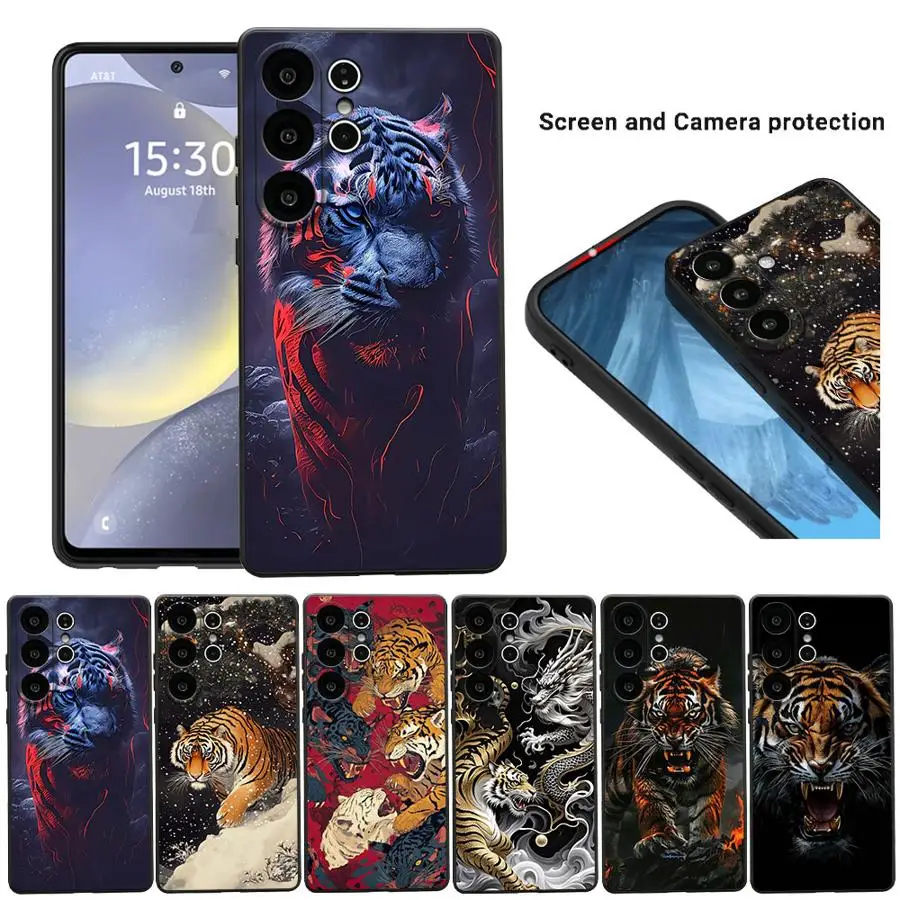 Fierce Animal Tiger Case for Samsung Galaxy S26 Ultra S25+ S21 FE S24+ Note 20 8 9 10 S10 S9 S20 S26+ S25 Plus S23 S24 Phone
