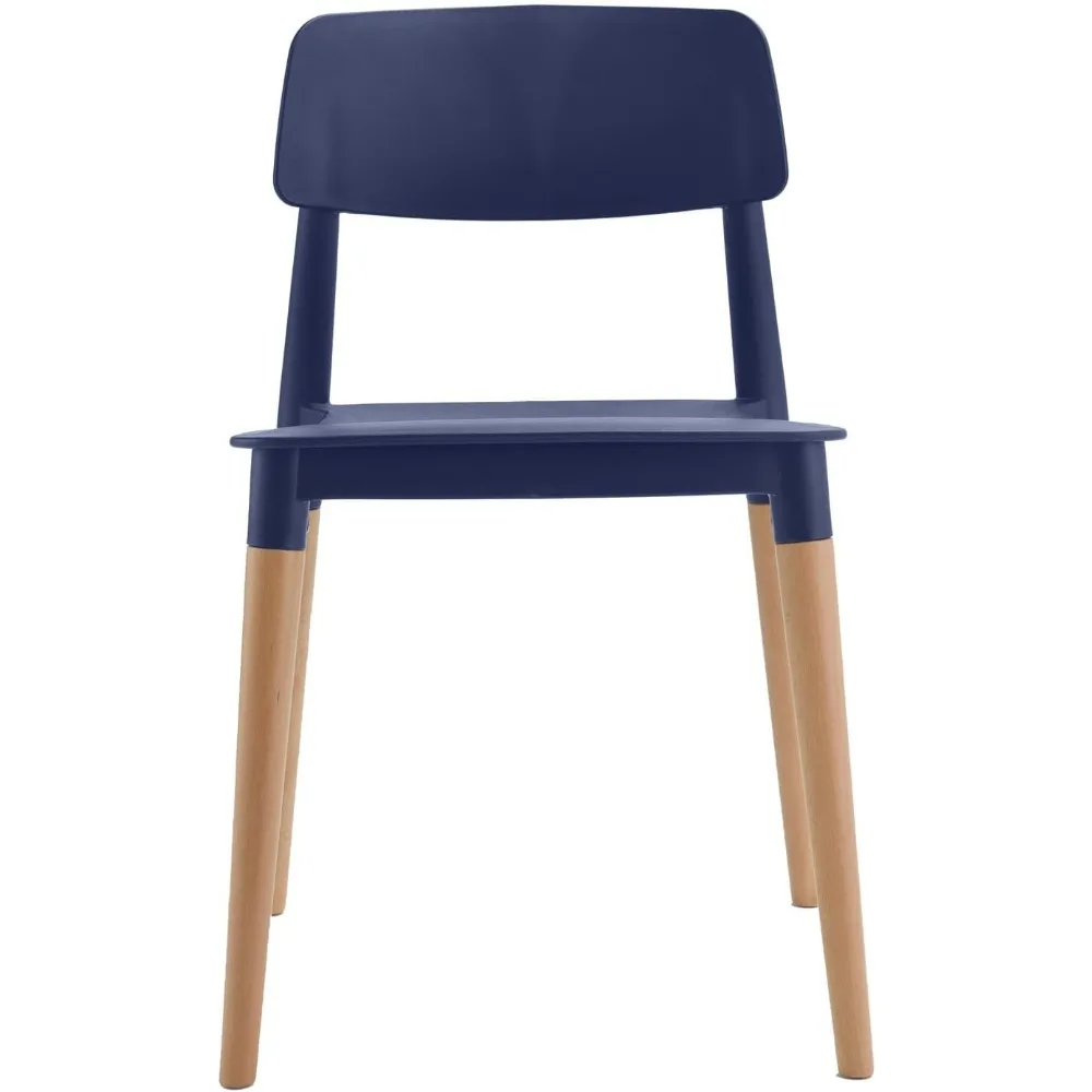 Set di 2 sedie laterali moderne e minimaliste blu scuro per interni da pranzo, bistrot, caffè