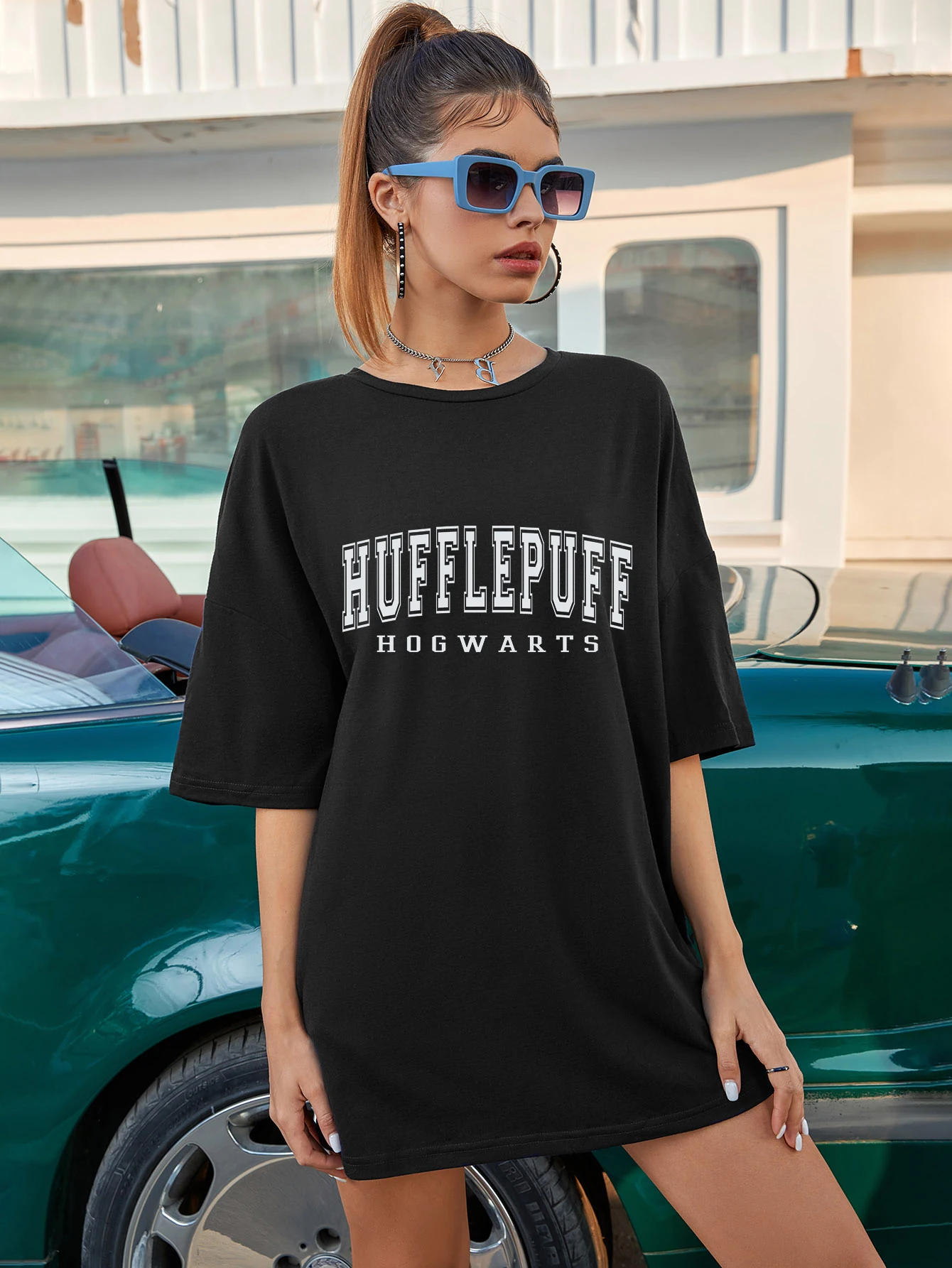 hufflepuff oversized tshirt funny women graphic tee shirt