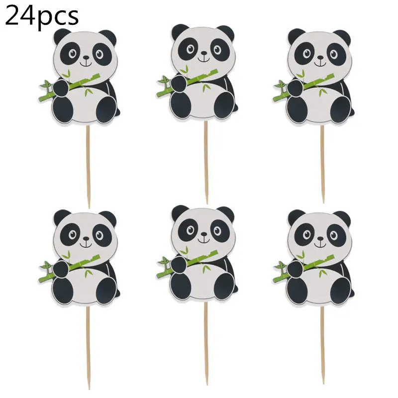 Panda-Partydekorationen, Zubehör, alles Gute zum Geburtstag, Banner, Luftballons, Panda-Teller, Tasse, Tischdecke, Kuchendeckel, Geschenktüten, Babyparty – Detail 8