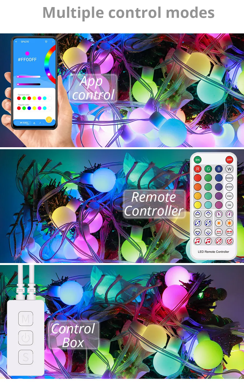 Imagem -05 - Christmas Ball Lights para Decoração Ws2812b Lights Bubble Ws2812 Luz Led Endereçável String Fairy Lantern Decorações ao ar Livre 30 Leds 60leds