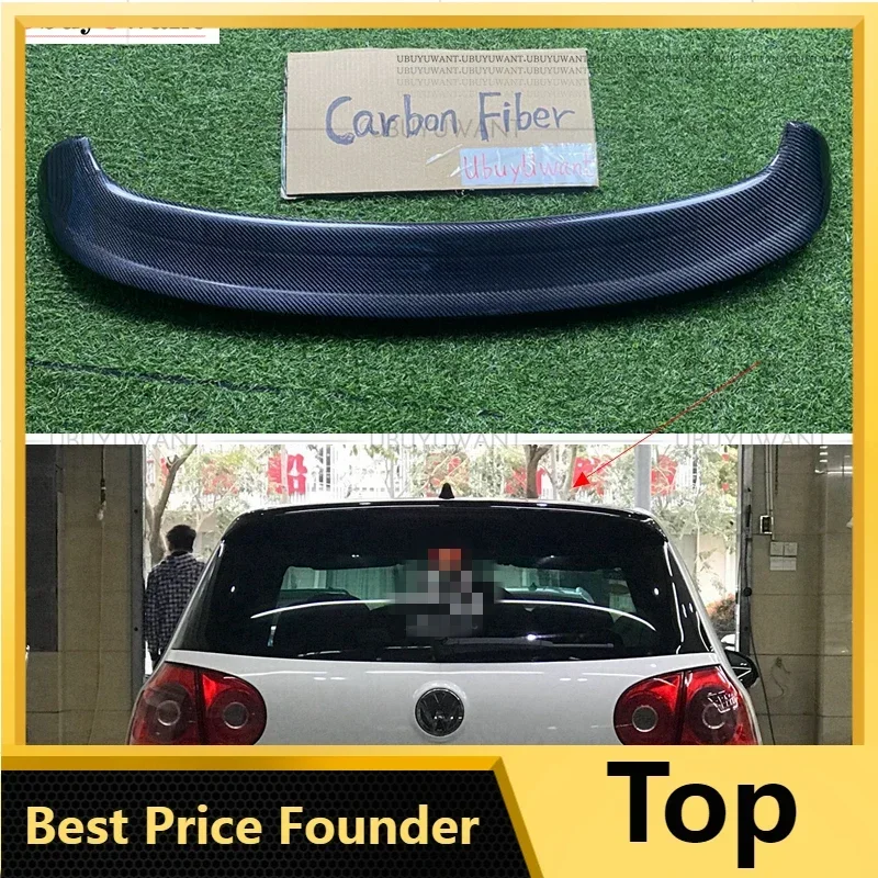 For MK5 GTi FRP Unpainted / CARBON FIBER Car Rear Roof Lip Spoiler For Volkswagen VW Golf 5 V MK5 R32 GTI 2006-2009 Without Lamp