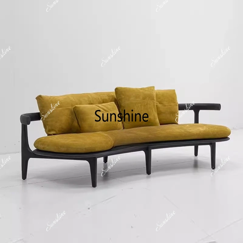 

Medieval solid wood fabric sofa retro homestay tea room hotel cafe reception