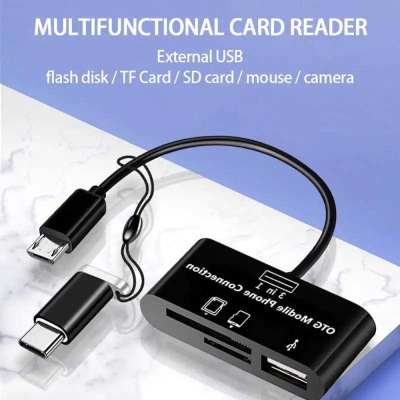 Multi-function 3 In 1 Card Reader TF/SD/U Disk/mobile Phone Camera Type-C OTG Universal Expansion Card Reader