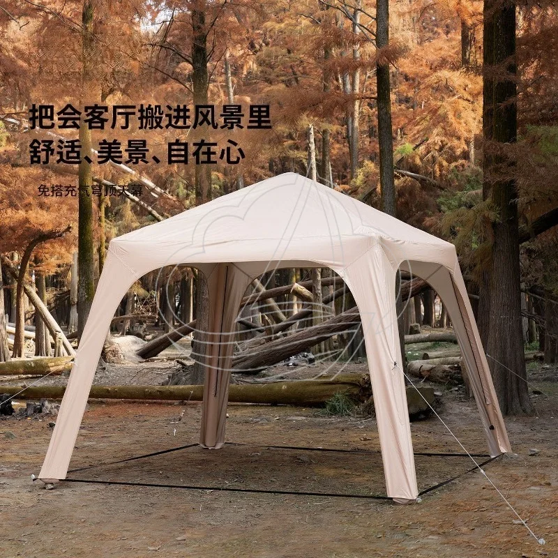 Inflatable Dome Tent Instant Setup Camping Canopy Silver Coated Sunshade Waterproof Windproof Outdoor Shelter