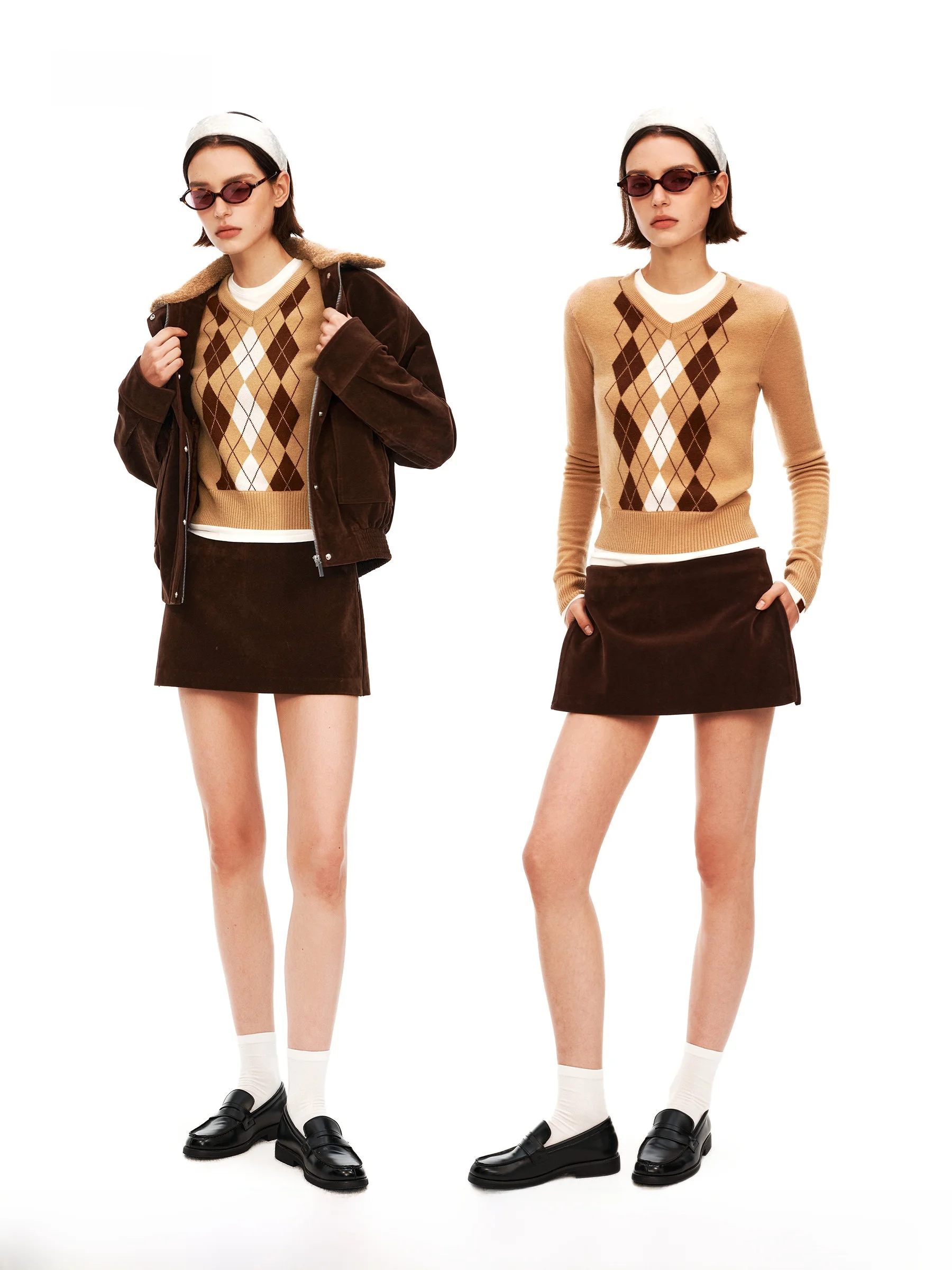 

Классический свитер PUKI с V-образным вырезом, стеганый, приталенный, в стиле ретро, с цветовыми блоками, женский модный топ-пуловер