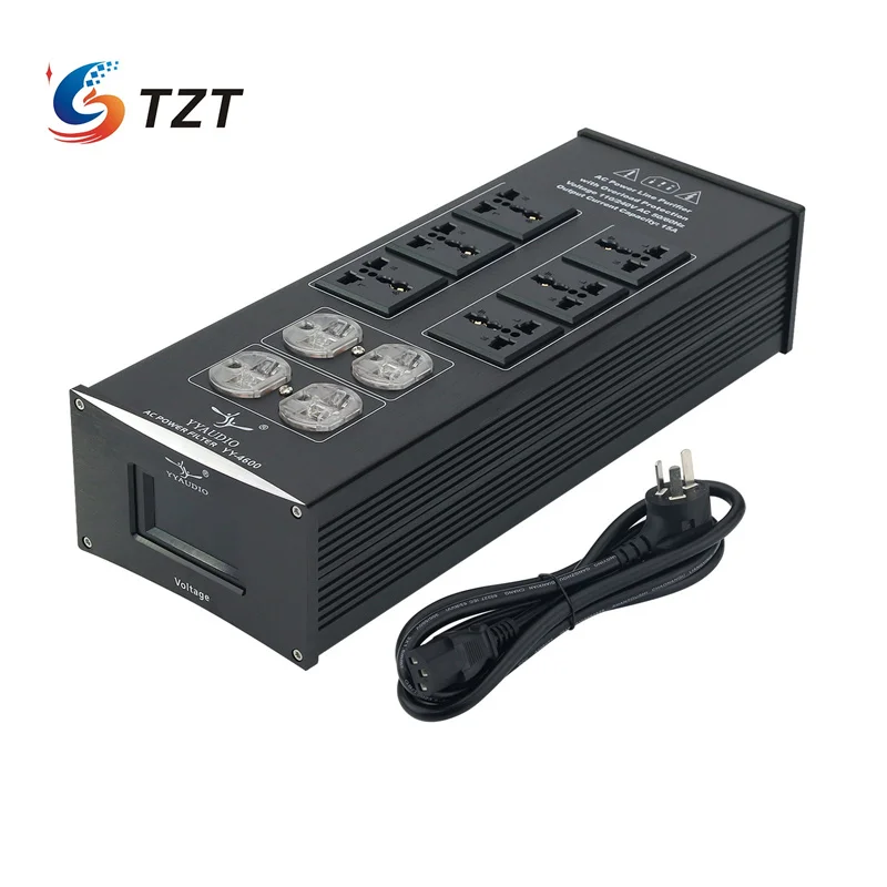 

TZT YYAUDIO YY-4600 Hifi AC Power Filter Power Supply Filter Black with CN & US Sockets for Speaker