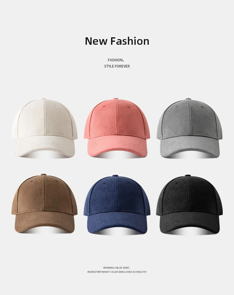 Fashion Suede Baseball Caps For Men Women Autumn Winter Solid Retro Snapback Hip Hop Hat Uni Street Adjustable Sun Visor Caps