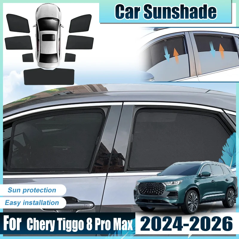 

For Chery Tiggo 8 Pro Max Accessories T18FL4 2024 2025 2026 Car Front Rear Window SunShades Covers Anti UV Visors Heat light Net