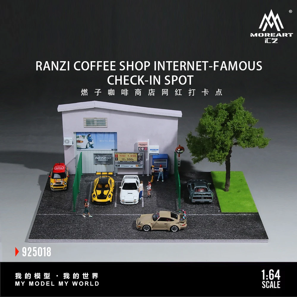 *Pre-ordenar* MoreArt 1:64 Modelo de Escena de Cafetería Ranzi, Lugar Famoso en Internet para Check-in, Decoración Realista de Diorama