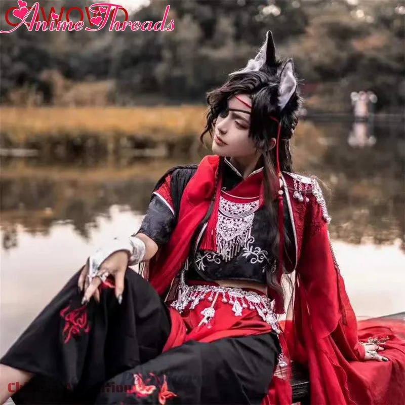 

Костюм для косплея Хуа Чэн из сериала «Тянь Гуан Ци Фу», красный китайский антикварный костюм, костюм Ханьфу, униформа на Хэллоуин, костюм Сан Ланг для косплея