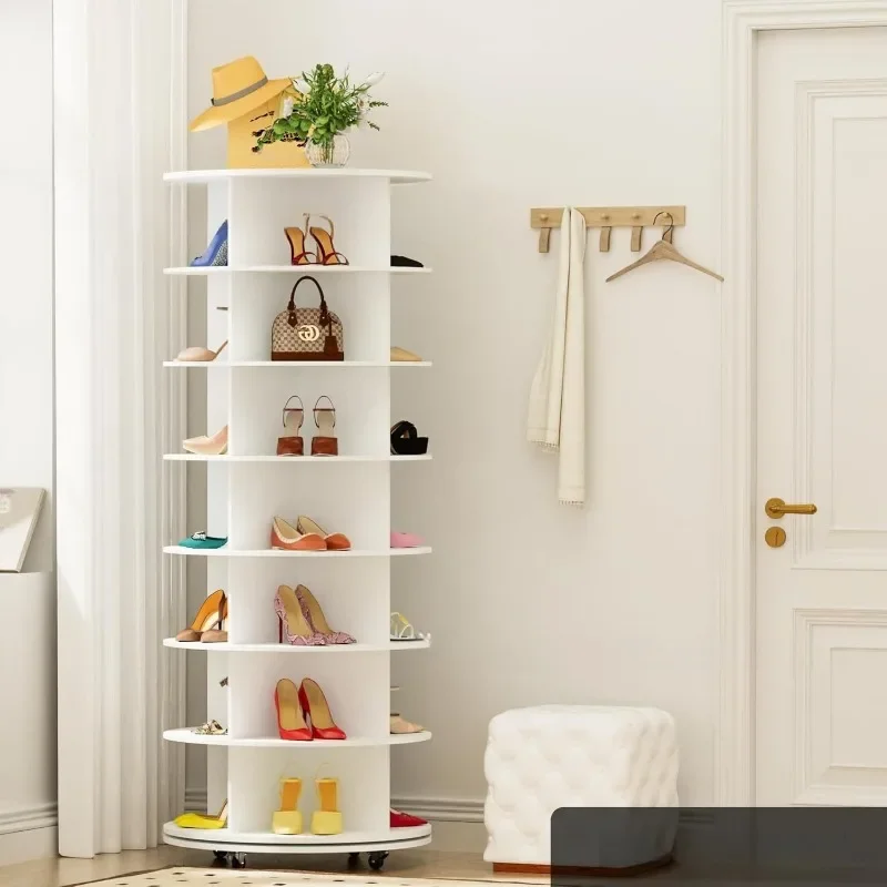 

Customizable Rotating Shoe Rack,shopping Mall Display ,floor Standing Storage,multi-layer ,wood Plastic