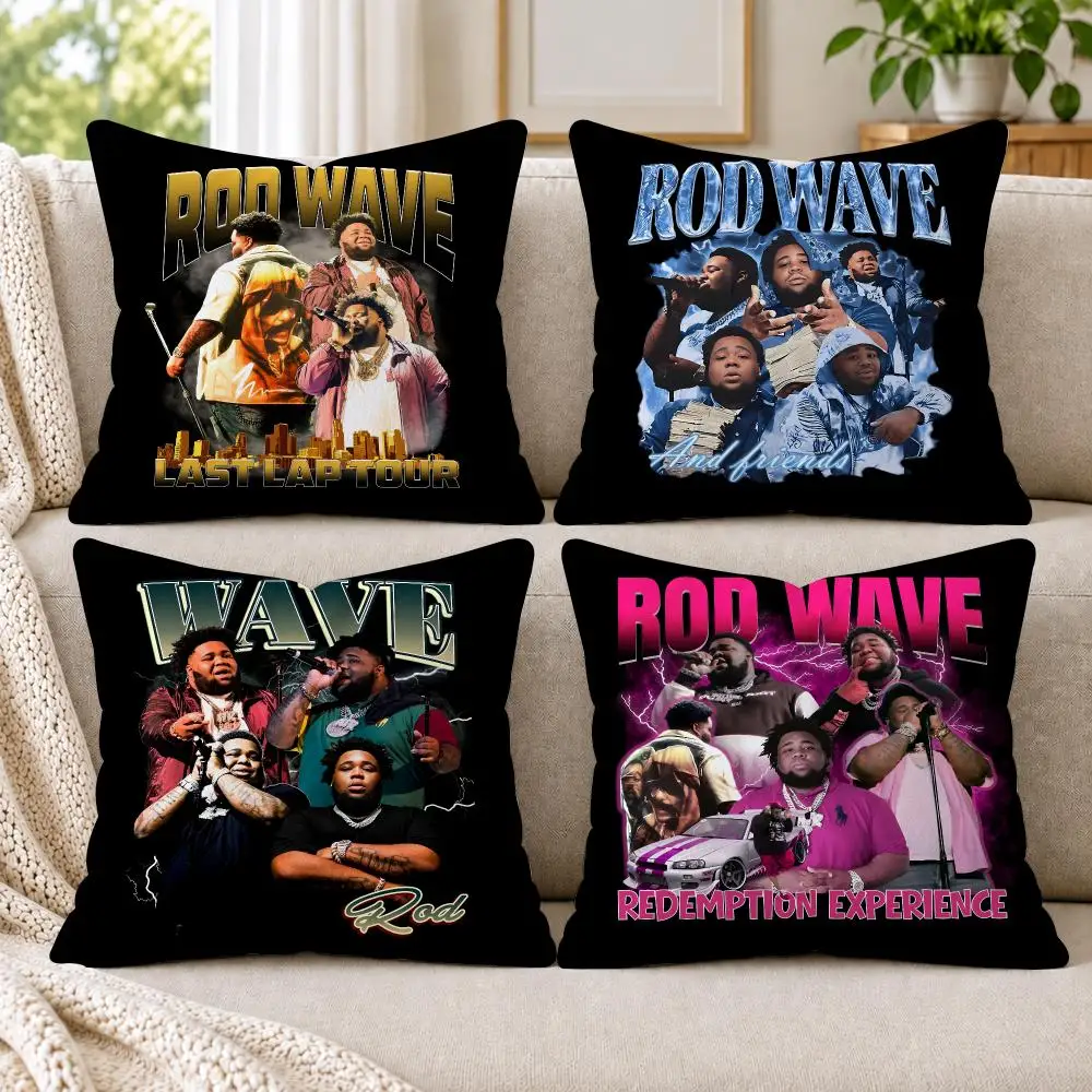 Rapper R-Rod Wave Cushion Cover Short Plush Double-Sided Printing Sofa Bedroom Pillow Case Aesthetic Home Decor
