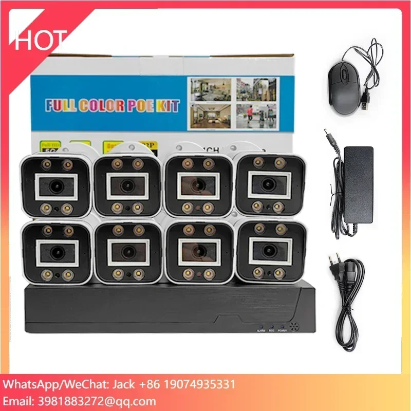 Waterproof 8CH 4MP 5MP 8MP NVR Kits Monitoring System Full Color Night Vision CCTV Security Camera System