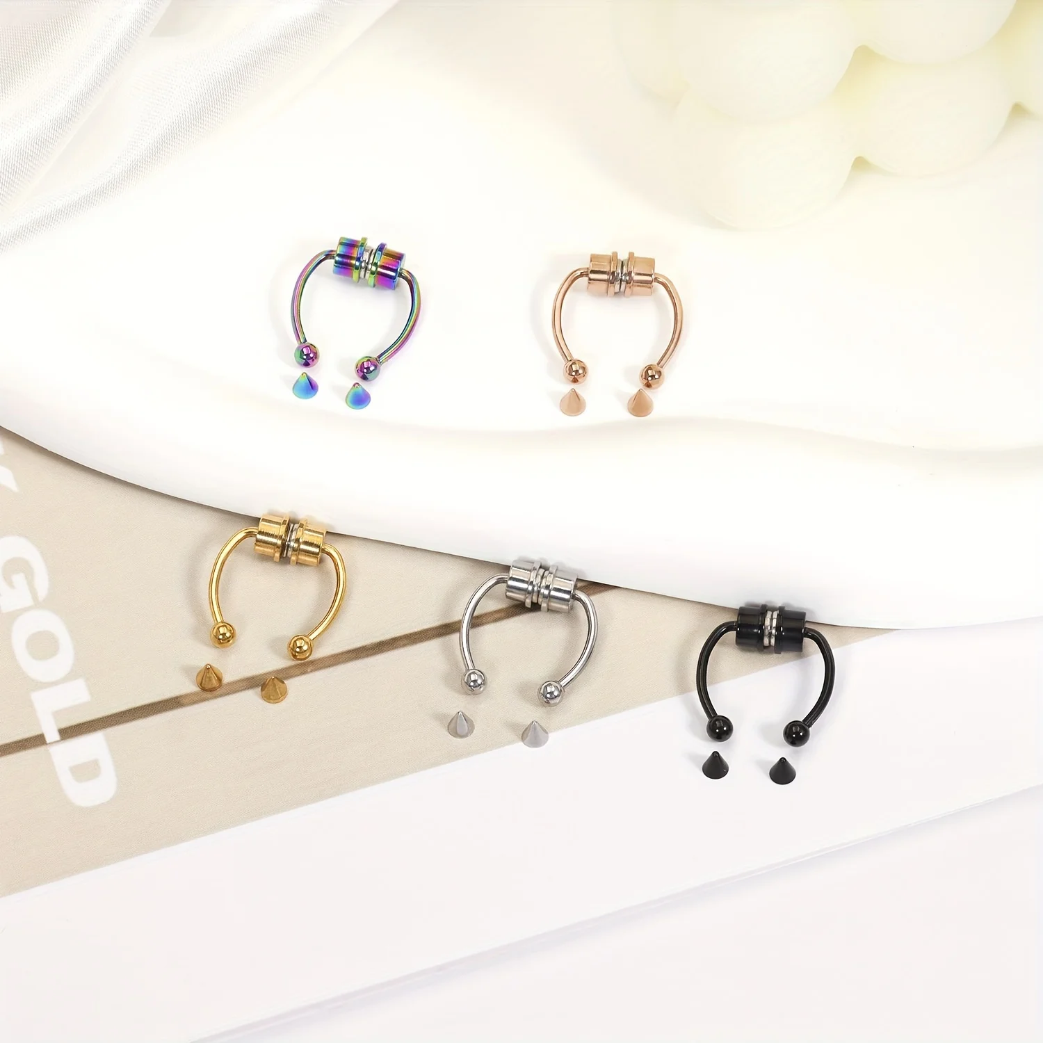 Women Fake Piercing Nose Ring Hoop Septum Non Piercing Nose Clip Rock HipHoop Stainless Steel Magnet Fashion Punk Body Jewelry view 5