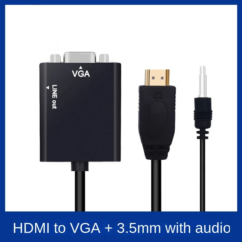 

HDMI-compatible To VGA Adapter Cable for PS4 1080P Adaptor Computer Same Screen PC Audio Cable Jack TV Box Display