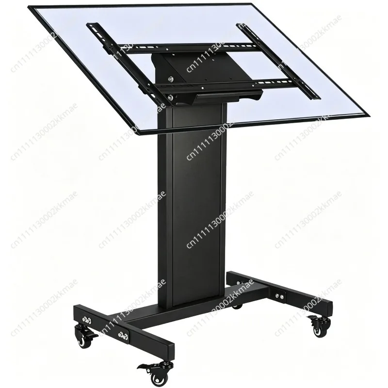 Universal  Low Profile TV Stand Mobile Rolling Cart Adjustable 90 Degree Swivel Mount